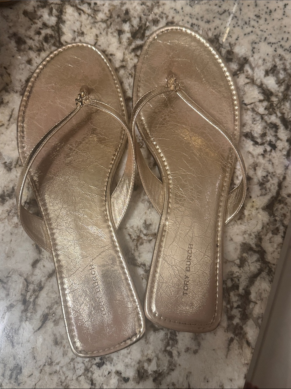 Tory Burch Metallic Gold Sandals